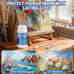 Acrylic Varnish, Gloss Varnish for Acrylic Painting, Non-Yellowing, Resists Crac