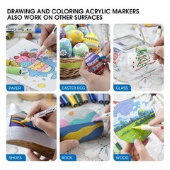 40 PCS 80 Colors Acrylic Paint Marker Set DualColor Pens With Brush Tips