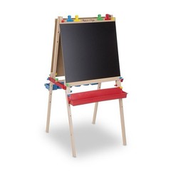 Melissa & Doug Art Easel Deluxe Wooden Standing OPEN BOX Chalk Board Dry Erase