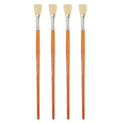 4 Pcs Paint Brushes Bulk, Fan-shaped Tip Painting Brush, (1.2 Inches, Red)