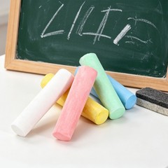 10 Pcs Sidewalk Chalk Bulk, 4 Inch Big Chalk with Finger Cots, Red/Yellow