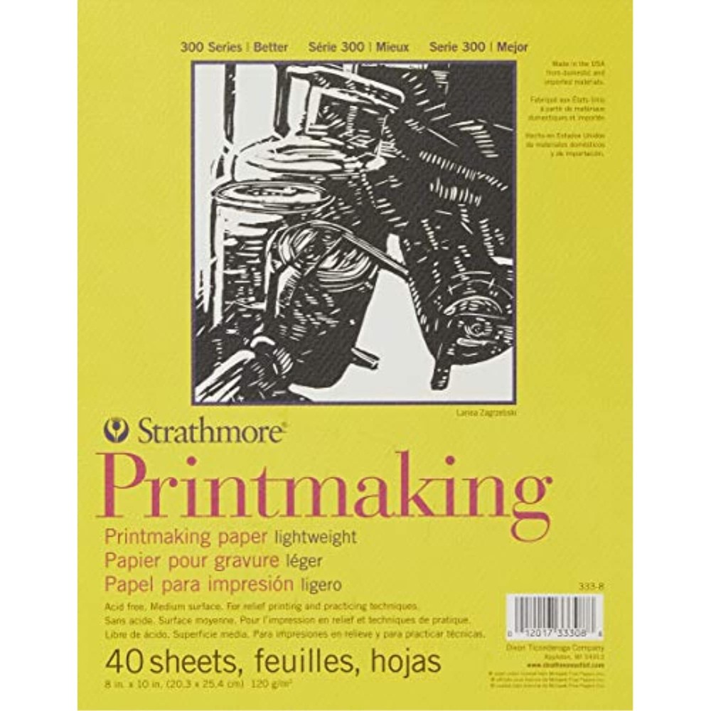 300 Series Printmaking Paper Pad Glue Bound 8×10 inches 40 Sheets 120g – Arti…
