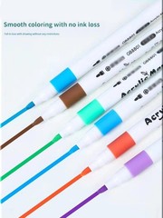 12–60 Color Acrylic Marker Set – Soft Tip Pens for Kids, Fabric, Stone & More