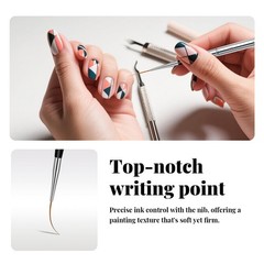 3 PCS Travel Watercolor Brushes Nail Art Liner Protective Case Handle