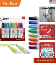 Transform Your Art with 8 Assorted Permanent Chisel Tip Markers – Vibrant Colors