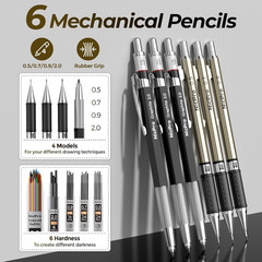 58 PCS Art Drawing Supplies Kit in Leather Case, Art Mechanical Pencil Set with