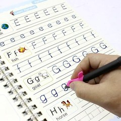 4Pc Magic Practice Copybook for Kids Number Letter Tracing Book with Pen Set