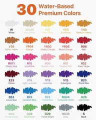 Acrylic Paint Markers Brush Tip 30 Colors, Water-Based No-Bleed Markers with …