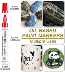 Durable White Paint Markers – Permanent Oil-Based, Quick Dry, Waterproof, 2 Pack