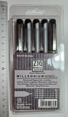 ZIG Memory System Millennium Lightfast Pigment Ink Pens 0.20 – 0.65 mm Nibs Blk