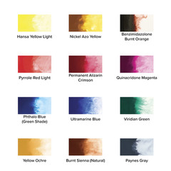 NEW! QoR Modern Watercolors Set of 12, Introductory Colors, 5 ml Tubes 7000010-0