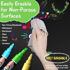 Car Window Markers for Auto Glass Washable Liquid Window Chalk Markers 6mm 12pc
