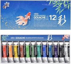 Holbein Irodori Gouache Paint Tubes 15ml – Choose 12 Color Season or 48 Full Set