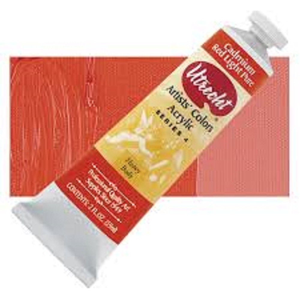NEW Utrecht Artists’ Acrylic Colors, Cadmium red light pure, 2oz tube
