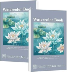 Creative Watercolor Art Pad – 2-Pack, 5.5″ x 8.5″ | Perfect for Kids & Beginners