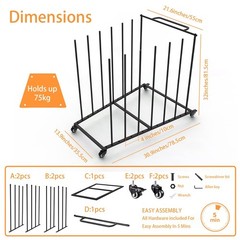 Heavy-Duty Art Storage Rack for 57″ Artwork – Canvas Drying Rack & Mobile Dis…
