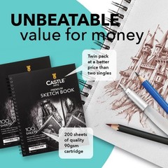 Adult Artists’ Sketchbook | Double Pad | 200 Sheets