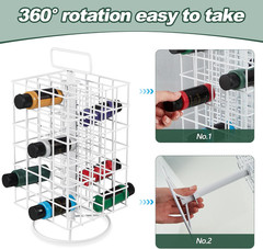 2 Pcs 360° Rotating Paint Holder Organizer, 6 Tier Spinning Paint Bottle Storage
