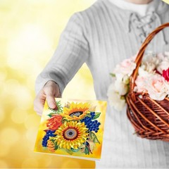 pigpigboss 12 Packs Flower Butterfly Diamond Painting 15 cm x 15 cm, Red