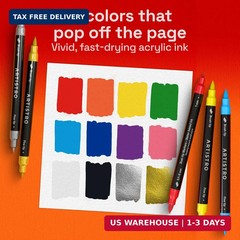 ARTISTRO 12 Acrylic Paint Markers – Paint Pens for Drawing – For Fabric, Rock, G