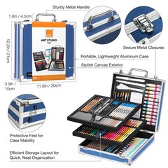 151pc Professional Art Supply Set With Mixed Media Supplies Paint Kit & Brushes