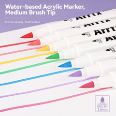 Arrtx 30 Colors Acrylic Paint Pens for Rock Painting, Extra Brush Tip, Water for