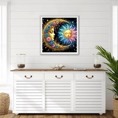 GDYEEH DIY 5D Sun and Moon Diamond Art Kits, Colourful 12X12 Inches, USGD274