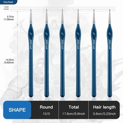 Detail Paint Brushes10/0, 6PC Extra fine Detail Miniature Paint Brush Very Fi…