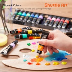 30 Vibrant Non-Toxic Acrylic Paint Set – Artist Quality, Free Brushes Included!