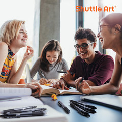 Shuttle Art Black Gel Pens, 48 Pack(20 Pens with 28 Refills) Retractable Medium