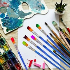 50 Pcs Flat Paint Brushes for Touch Up Small Paint Brushes