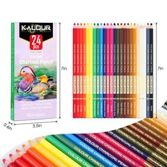 Kalour 24 Premium Colored Charcoal Pencils Drawing Set,quality Pastel Chalk Penc