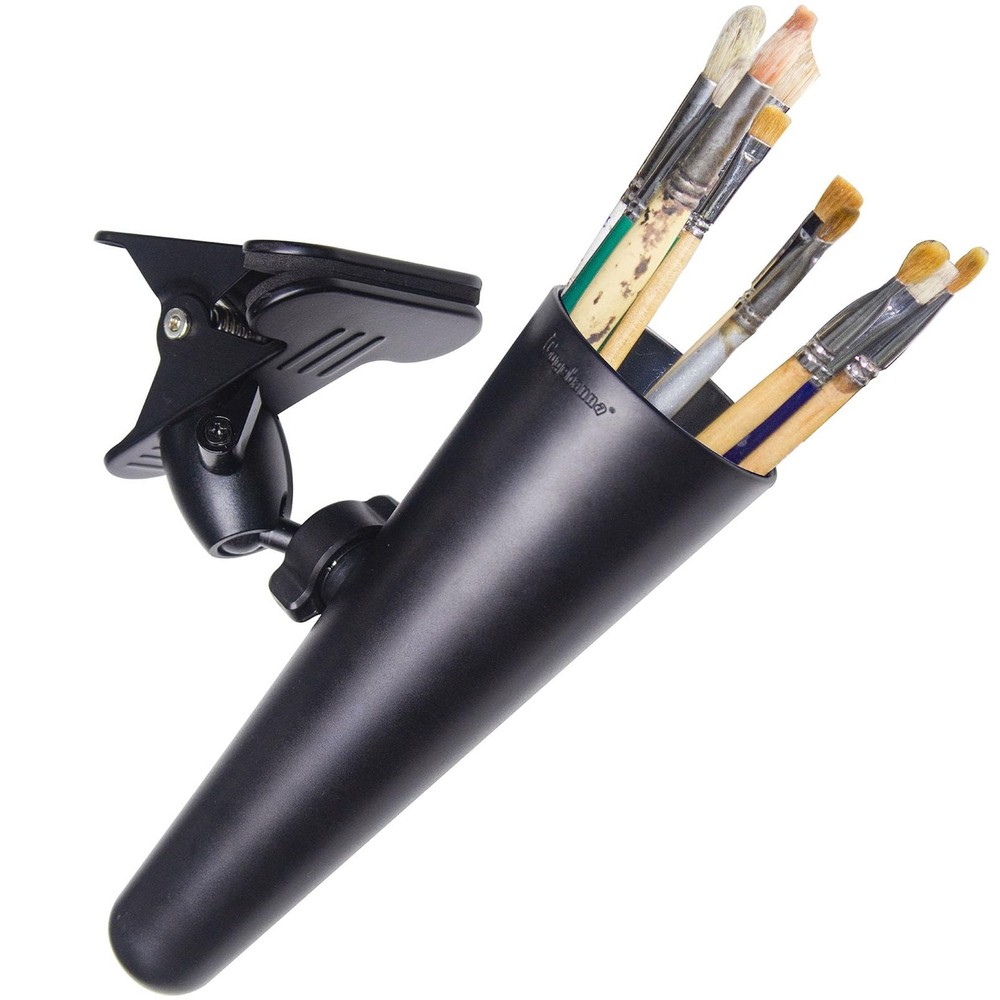Portable Paint Brush Holder With Metal Clip Adjustable 360 Ball Mount Art