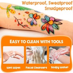ThEast 15 Colors Face Painting Kit, Washable Paint Markers, 15 colors
