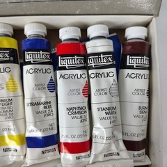 Vintage Liquitex Acrylic Paint Set 1070 Binney & Smith 1984 6 Tubes Artist Color