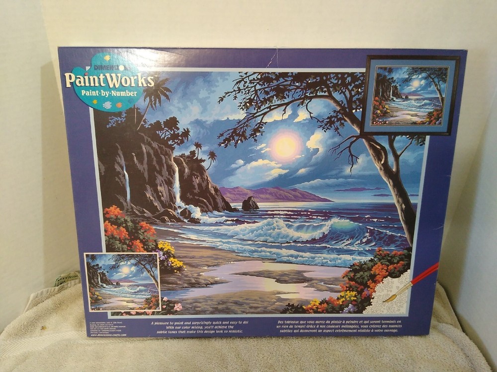 Dimensions 91185 Moonlit Paradise Paint by Numbers for Adults, 20” W x 16” L,