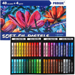 Oil Pastels 48 Colors with Extra 4 White, Soft Crayons, Art Supplies | Soft Oil