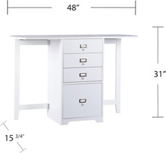 Convertible Fold-Out Organizer Craft Desk – Stylish White Design