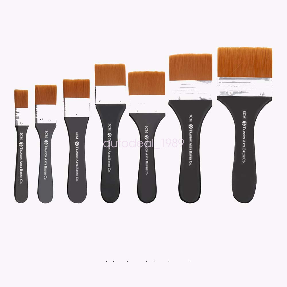 7pcs Assorted Sz Nylon Hair Craft Art Oil Acrylic Water Powder Painting Brushes