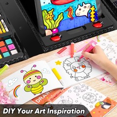 Art Supplies, 283 Pieces Drawing Set Art Kits with Trifold Easel, 2 Drawing P…