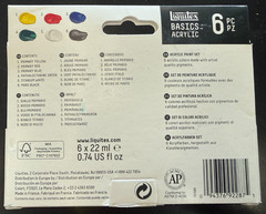Liquitex BASICS 6 Tube Acrylic Paint Set, 22ml, 0.7 Fl Oz (Pack of 6), Multi