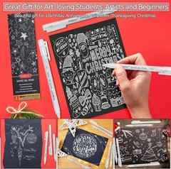 White Gel Pens, 0.5mm Extra Fine Point Opaque Archival Ink Pen – 3 Pack