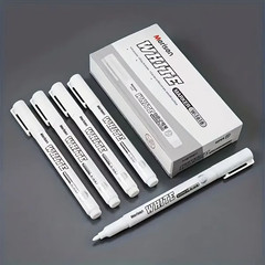 3/6pcs White Waterproof Permanent Paint Marker Pens for Metal Wood Fabric