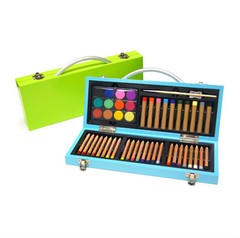 Xonex JUNIOR GALLERY Art Set, 24 Color Pencil,10 Oil Pastel 12 Watercolor Cakes+