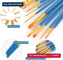 Acrylic Paint Brush Set, 1 Packs / 10 pcs Watercolor Brushes Painting Brush Nylo