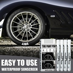 Waterproof White Tire Paint Pen Oil-Based High Coverage Fade Resistant for Car