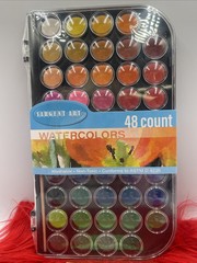Sargent Art 48 Count Watercolor Paint Set Washable Non Toxic + Brush New