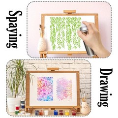 19pcs Stencils for Crafts Reusable Musical Notes Brick Branches Floral Textur…