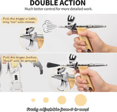 Airbrush Guns for Painting, Double Action Trigger Airbrush Kit with 0.3Mm/0.5Mm/