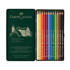 Faber-Castell Colour Pencils Polychromos Thick 3.8 mm Lead, Tin of 12 (110012)